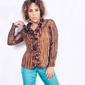 Ruffled Accordion Blouse